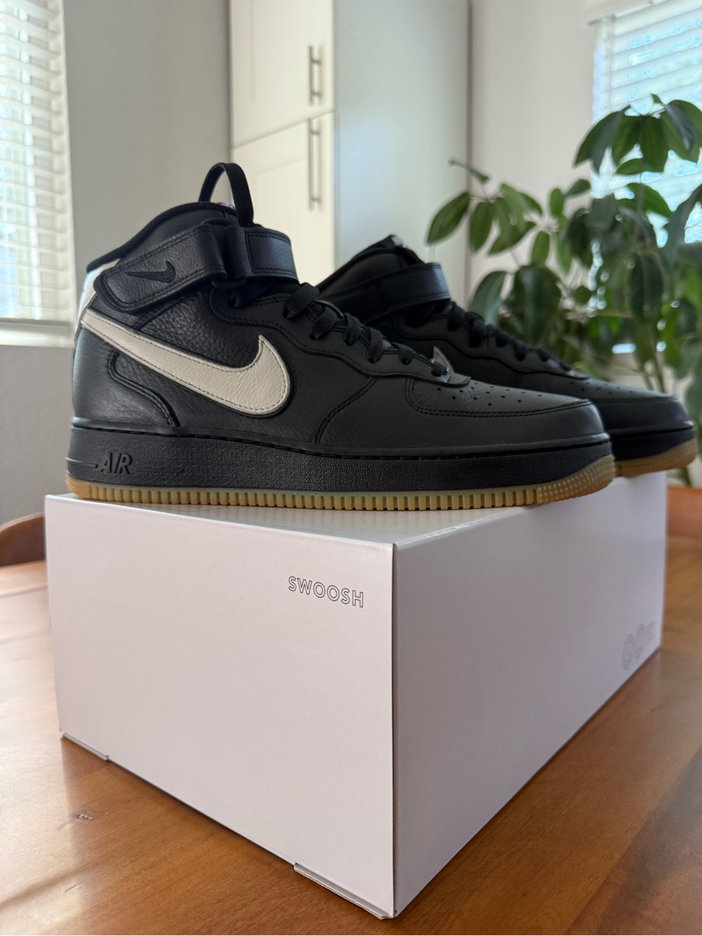 Nike Air Force 1 Mid By You Custom Black White Gum Men’s 10